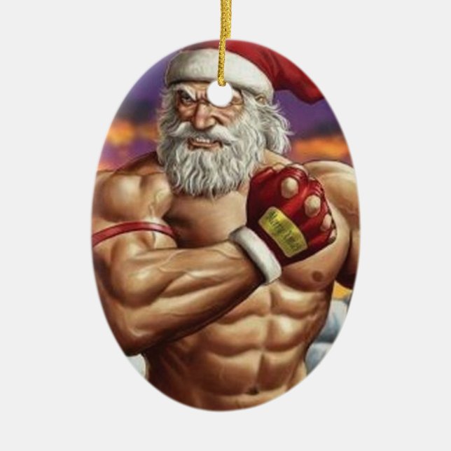 En Céramique Ornement d'arbre de Noël - pour Bodybuilding (Devant)