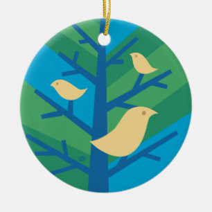 En Céramique Ornement d'arbre d'oiseau