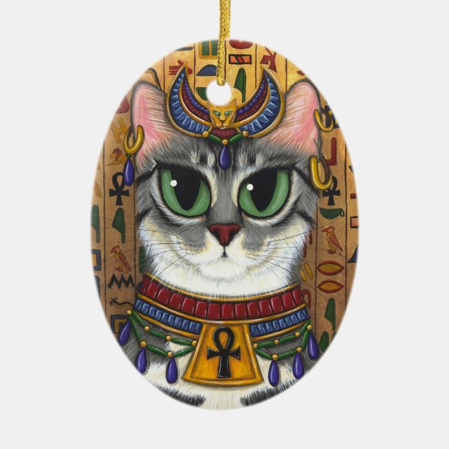 En Céramique Ornement d'art de chat de Bastet d'Egyptienne de (Devant)