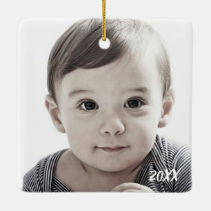 En Céramique Ornement daté de photo de Joyeux Noël