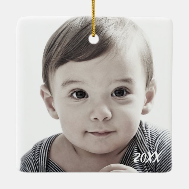 En Céramique Ornement daté de photo de Joyeux Noël (Dos)