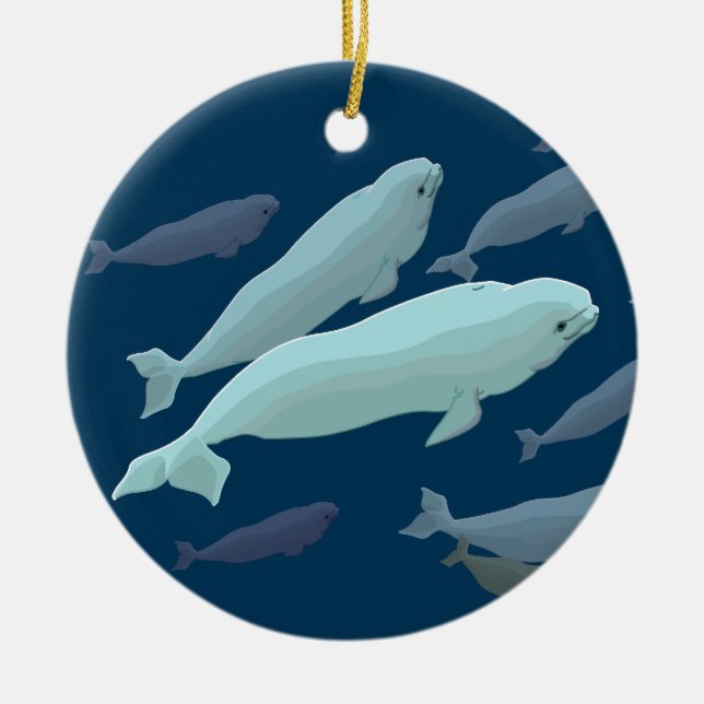 En Céramique Ornement de baleine personnalisé par ornement de (Devant)