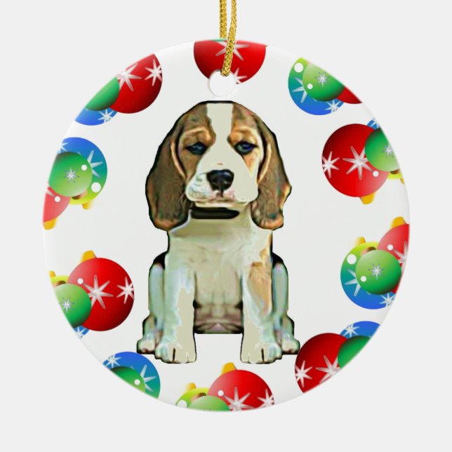 En Céramique Ornement de beagle (Devant)