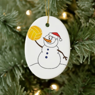 En Céramique Ornement de bonhomme de neige de polo d'eau