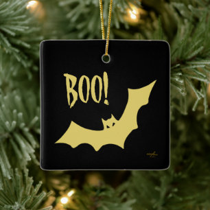 En Céramique Ornement de Boo Halloween par la poète Adiela Akoo