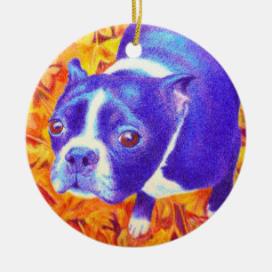 En Céramique Ornement de Boston Terrier - "Daisy"