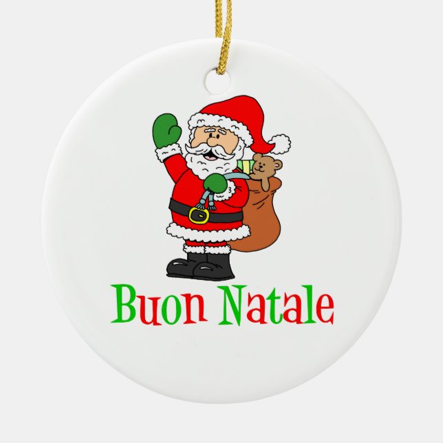 En Céramique Ornement de Buon Natale Père Noël (Devant)