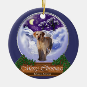 En Céramique Ornement de cadeaux de Noël de labrador retriever