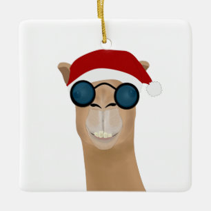 En Céramique Ornement de Camel Père Noël