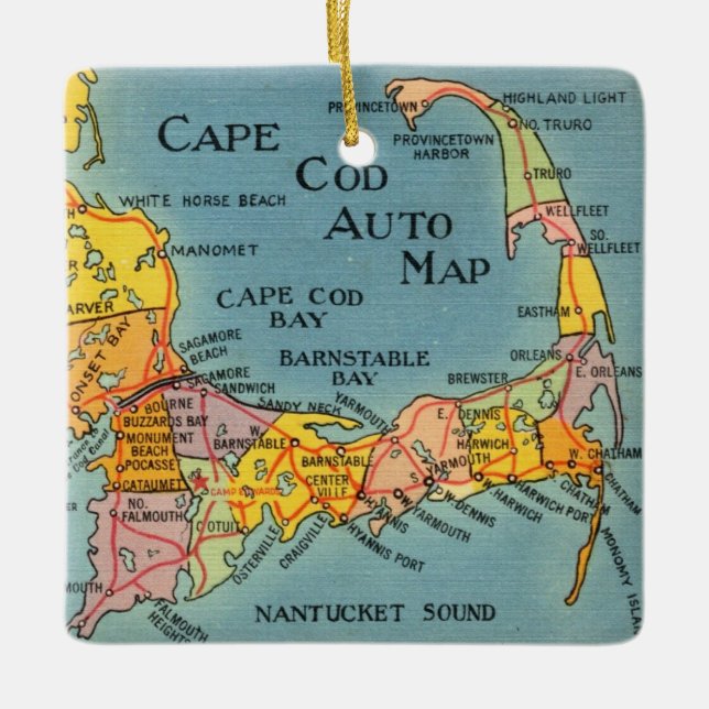 En Céramique Ornement de Cape Cod (Devant)