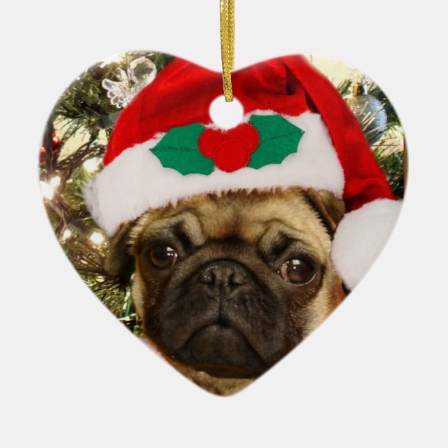 En Céramique Ornement de carlin de Noël (Devant)