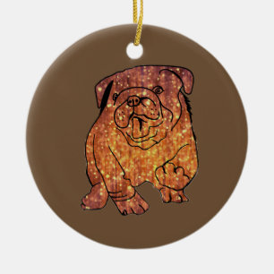 En Céramique Ornement de cercle Bulldog