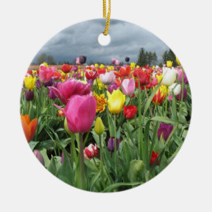 En Céramique Ornement de champ de tulipes