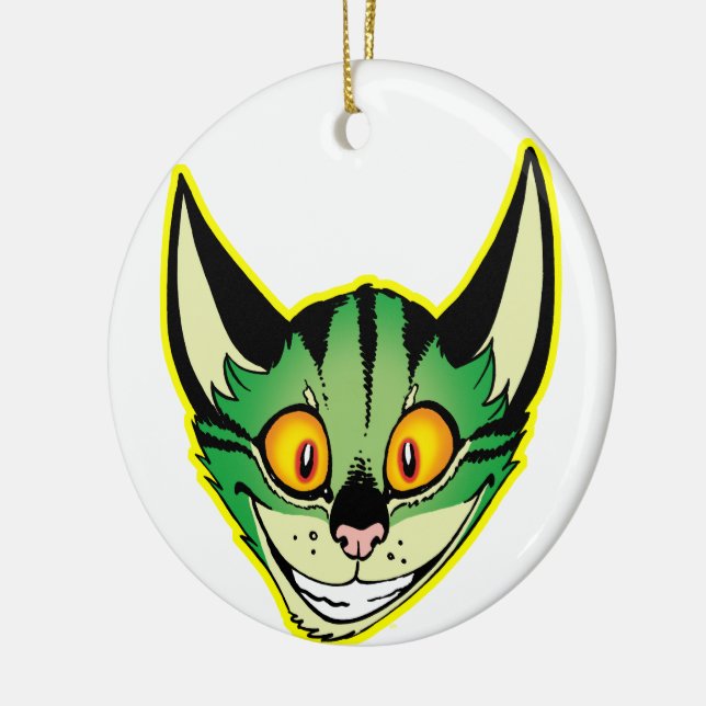 En Céramique Ornement de chat de dessin fluorescent (Gauche)