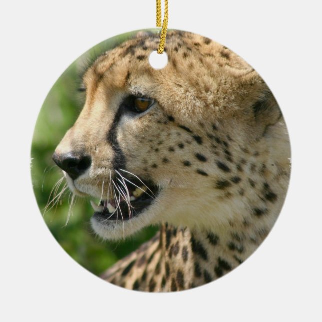 En Céramique Ornement de chat de guépard (Devant)