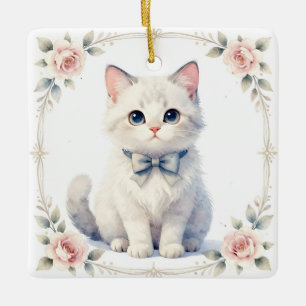 En Céramique ornement de chat mignon