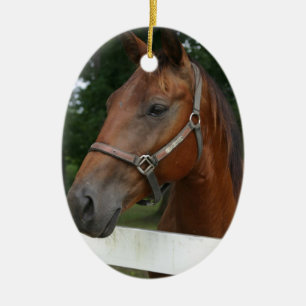 En Céramique Ornement de cheval de châtaigne douce