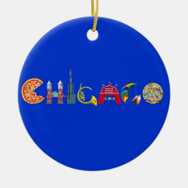 En Céramique Ornement de Chicago (Devant)