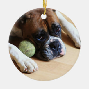 En Céramique Ornement de chien de boxeur