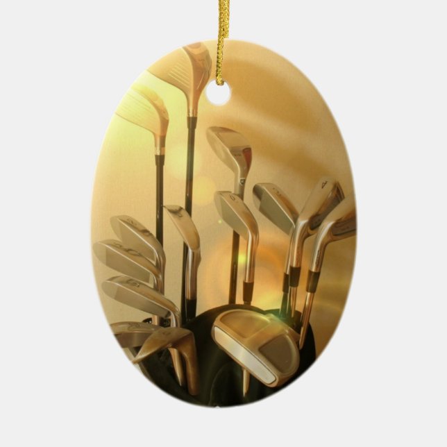 En Céramique Ornement de clubs de golf (Devant)