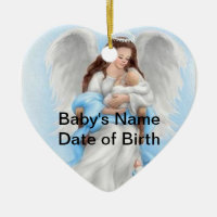 Ornement de coeur d'ange de bébé (garçon)