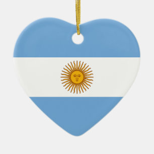 En Céramique Ornement de coeur de drapeau de l'Argentine