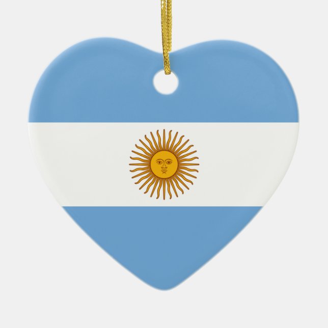 En Céramique Ornement de coeur de drapeau de l'Argentine (Devant)