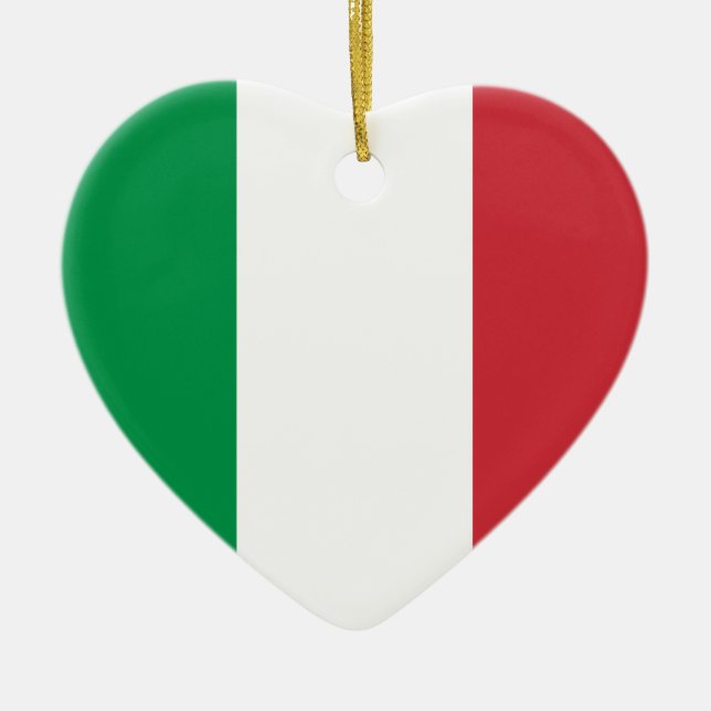 En Céramique Ornement de coeur de drapeau de l'Italie (Devant)