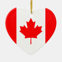 Ornement de coeur de drapeau du Canada
