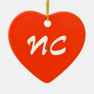 En Céramique Ornement de coeur de la Caroline du Nord