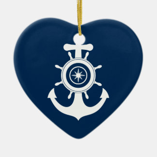 En Céramique Ornement de coeur de marin d'Ancre