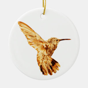 En Céramique Ornement de colibri d'or