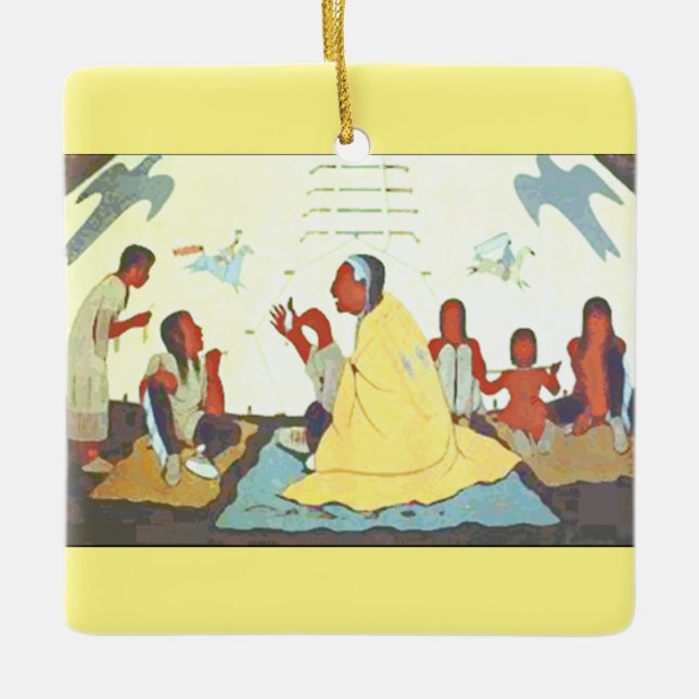 En Céramique Ornement de conteur de Lakota (Devant)