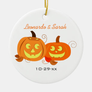 En Céramique Ornement de coutume de couples de Jack-o'-lantern