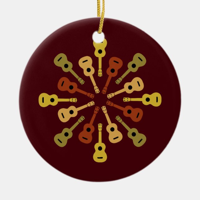 En Céramique Ornement de coutume d'ukulélé (Devant)