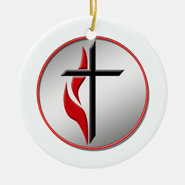 EN CÉRAMIQUE ORNEMENT DE CROIX ET DE FLAMME (Devant)