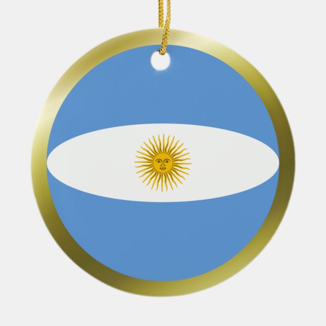 En Céramique Ornement de drapeau d'Argentine (Devant)