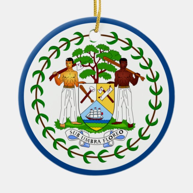 En Céramique Ornement de drapeau de Belize (Devant)