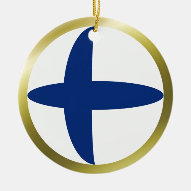 En Céramique Ornement de drapeau de Finlande (Devant)