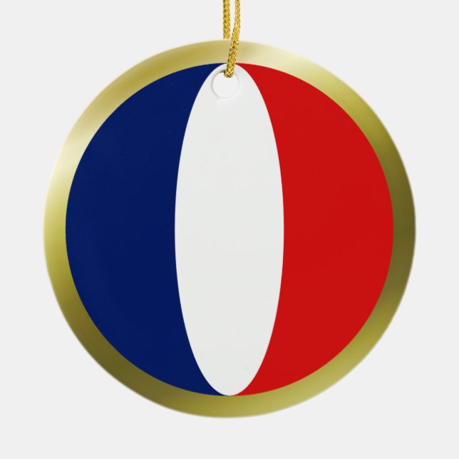 En Céramique Ornement de drapeau de France (Devant)