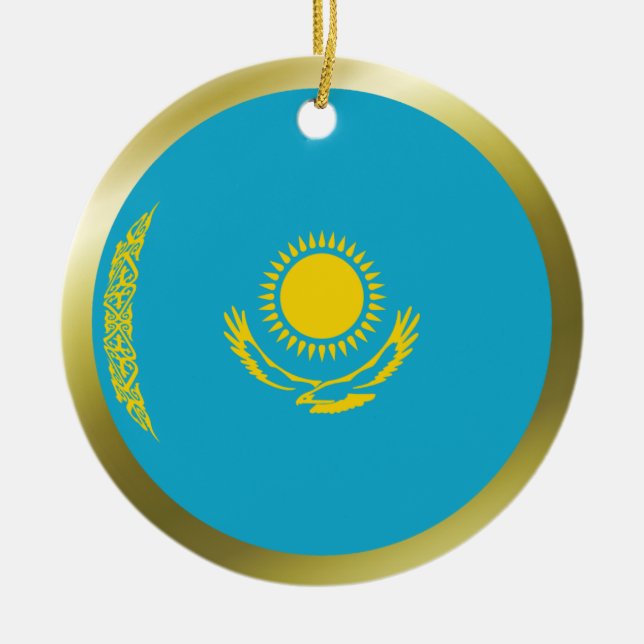 En Céramique Ornement de drapeau de Kazakhstan (Devant)