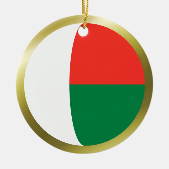 En Céramique Ornement de drapeau de Madagascar (Devant)