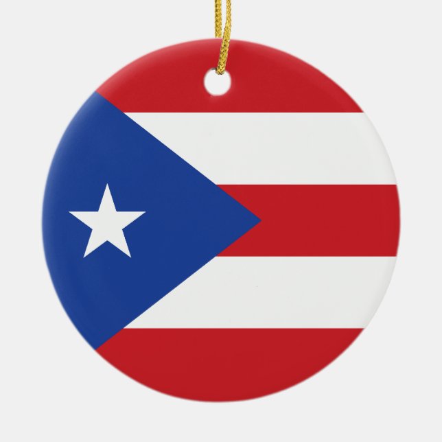 En Céramique Ornement de drapeau de Porto Rico (Devant)
