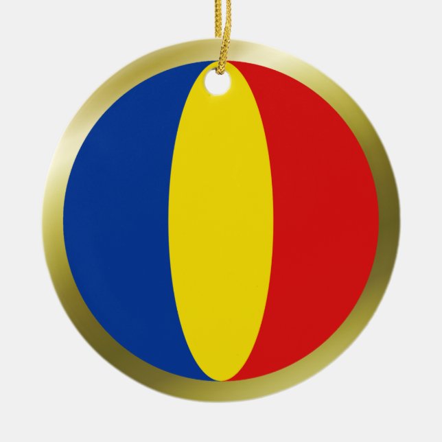 En Céramique Ornement de drapeau de Roumanie (Devant)