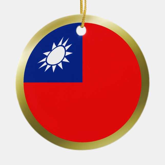 En Céramique Ornement de drapeau de Taïwan (Devant)