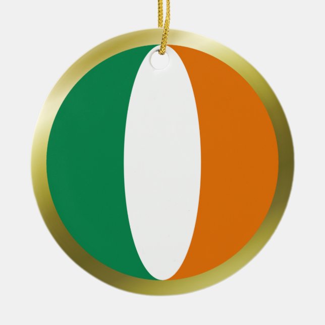 En Céramique Ornement de drapeau d'Irlande (Devant)