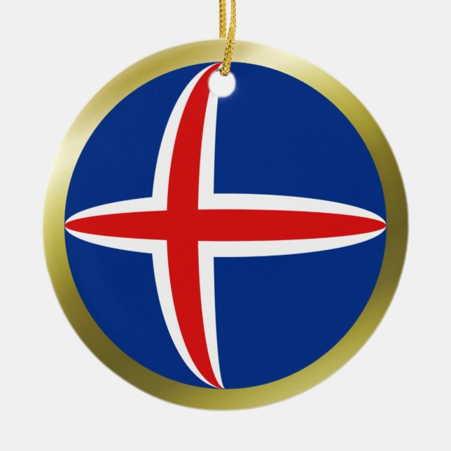 En Céramique Ornement de drapeau d'Islande (Devant)