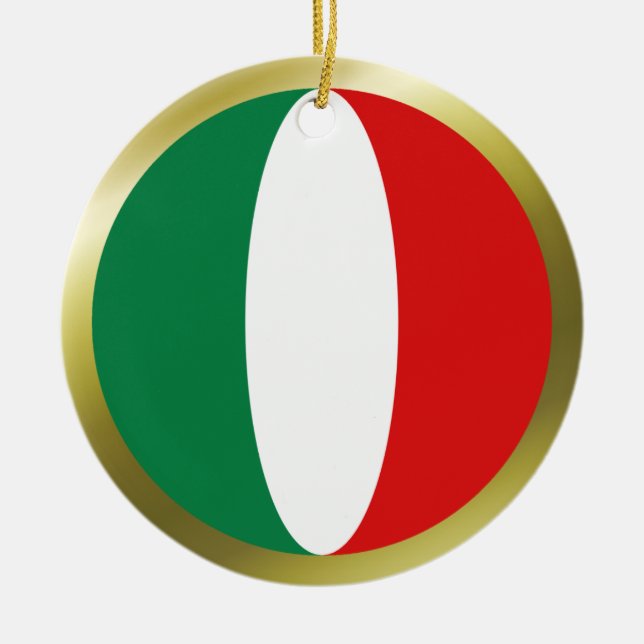 En Céramique Ornement de drapeau d'Italie (Devant)