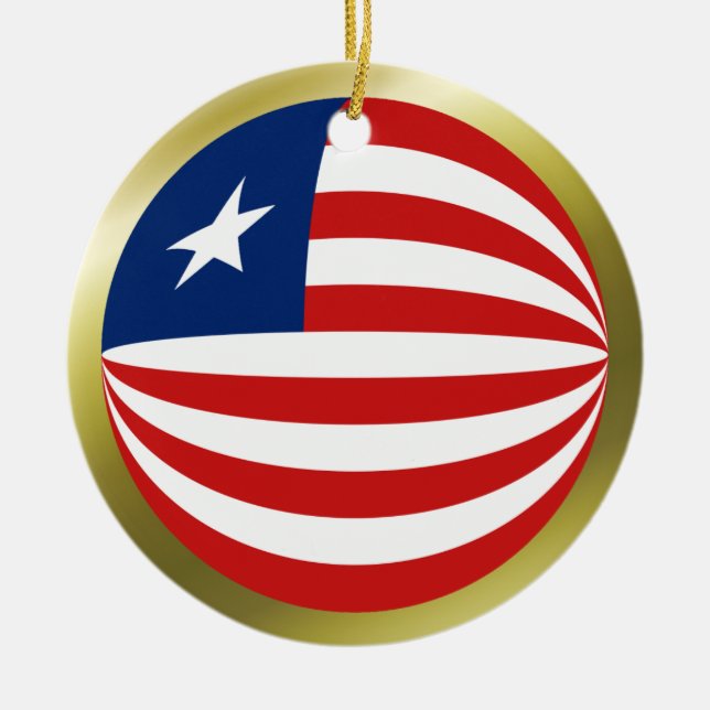 En Céramique Ornement de drapeau du Liberia (Devant)