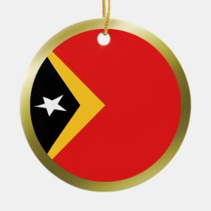 En Céramique Ornement de drapeau du Timor oriental